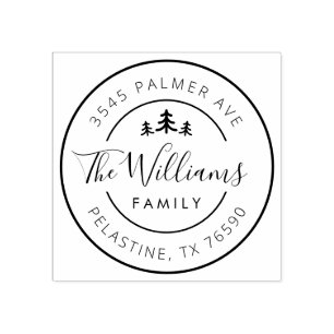 Tampons Encreurs Nom de famille Adresse de retour logo de l'arrondi