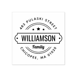 Tampons Encreurs Nom de famille Badge Adresse de retour Timbre