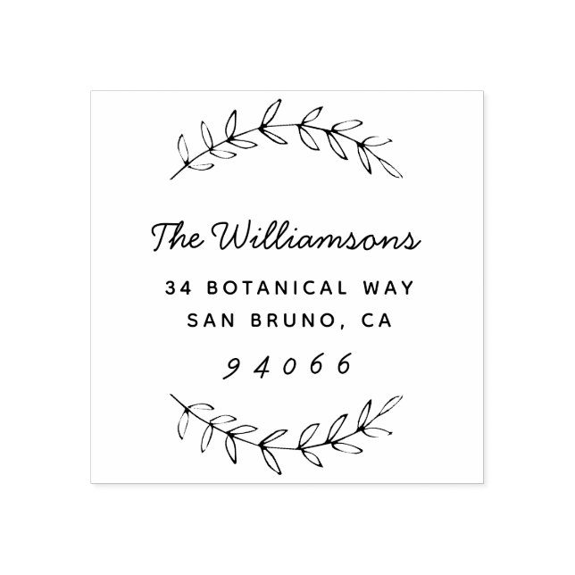 Tampons Encreurs Nom de famille de script personnalisé Adresse de r (Impression)