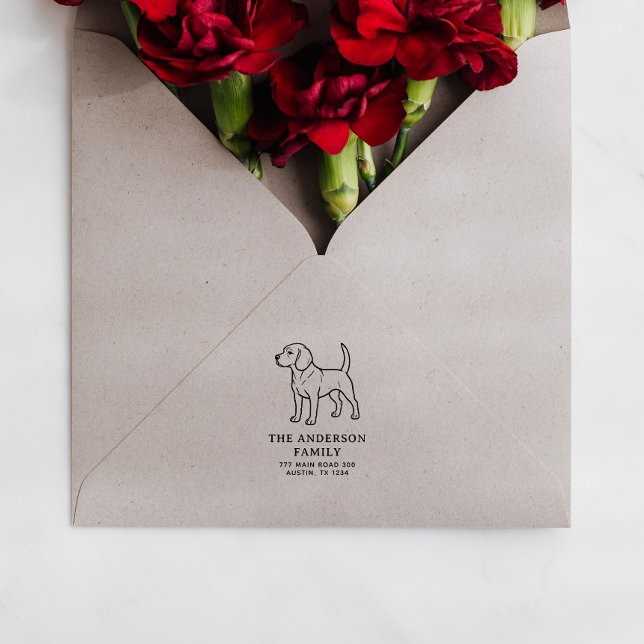 Tampons Encreurs Nom de famille du beagle Adresse de retour (Créateur téléchargé)