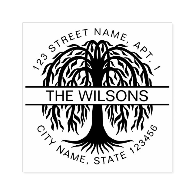 Tampons Encreurs Nom de famille et adresse de retour Willow Tree (Impression)