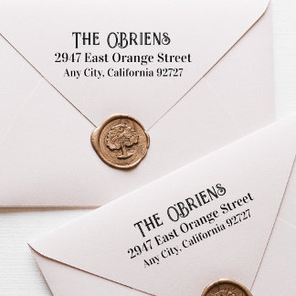 Tampons Encreurs Nom de famille irlandais et adresse de retour Timb