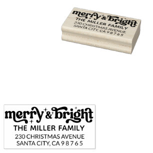 Tampons Encreurs Nom de famille Joyeux Noël brillant Adresse de ret