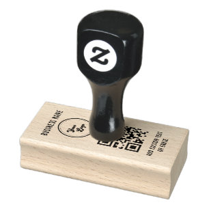 Tampons Encreurs Nom de l'entreprise Logo QR Code Modern Profession