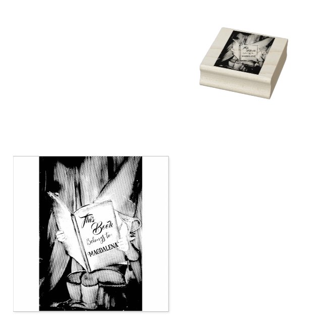 Tampons Encreurs Nom de propriété du livre de lecture Elf mignon Ti (Tamponné)