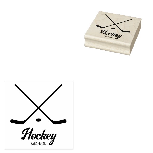 Tampons Encreurs Nom du joueur de hockey personnalisé tendance (Tamponné)