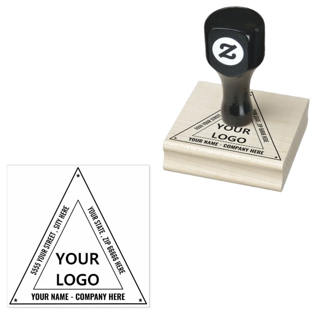 Tampons Encreurs Nom du logo personnalisé Adresse Triangle Timbre e (Tamponné)