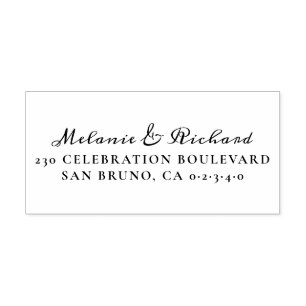 Tampons Encreurs Nom du Mariage de script vintage Adresse de retour