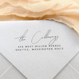 Tampons Encreurs Nom et adresse de retour de l'écriture manuscrite