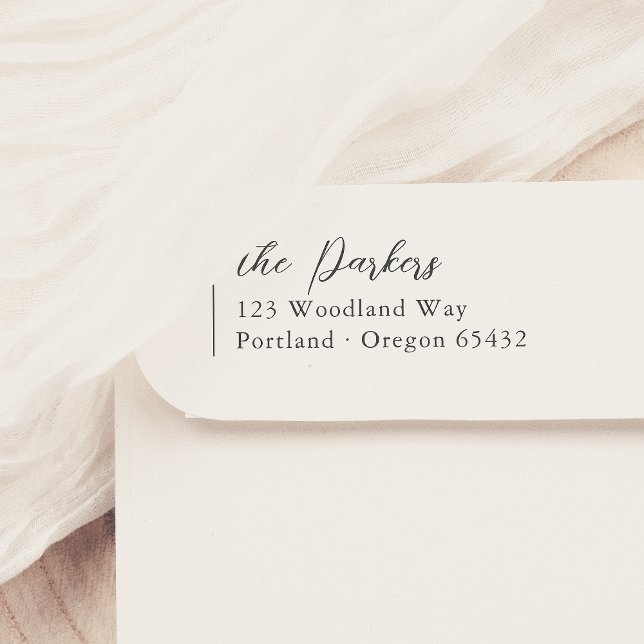 Tampons Encreurs Nom et adresse de retour du script aligné à gauche (Créateur téléchargé)