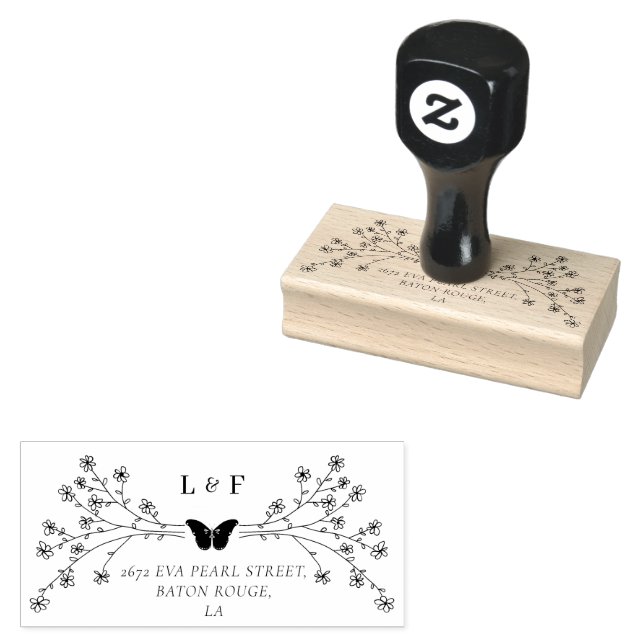 Tampons Encreurs Nom et adresse de vol des ailes papillon (Tamponné)