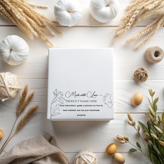 Tampons Encreurs Nom Et Instructions De Soins Minimaux Élégants Du  (Créateur téléchargé)