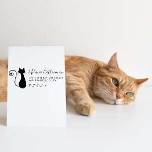 Tampons Encreurs Nom fait sur commande mignon de chat et de coeur