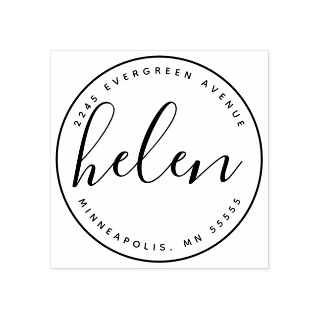 Tampons Encreurs Nom manuscrit moderne Adresse de retour (Impression)