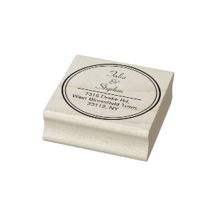 Tampons Encreurs Nom Mariage classique et adresse de retour ronde