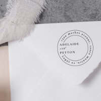 Nom Mariage classique et adresse de retour ronde