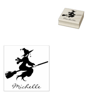 Tampons Encreurs Nom personnalisé tendance Jolie sorcière Halloween