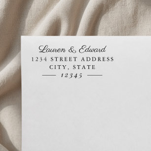 Tampons Encreurs Noms de Couple Formel Classique Adresse de Retour 