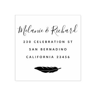 Tampons Encreurs Noms de mariage personnalisés Élégant Script & Plu