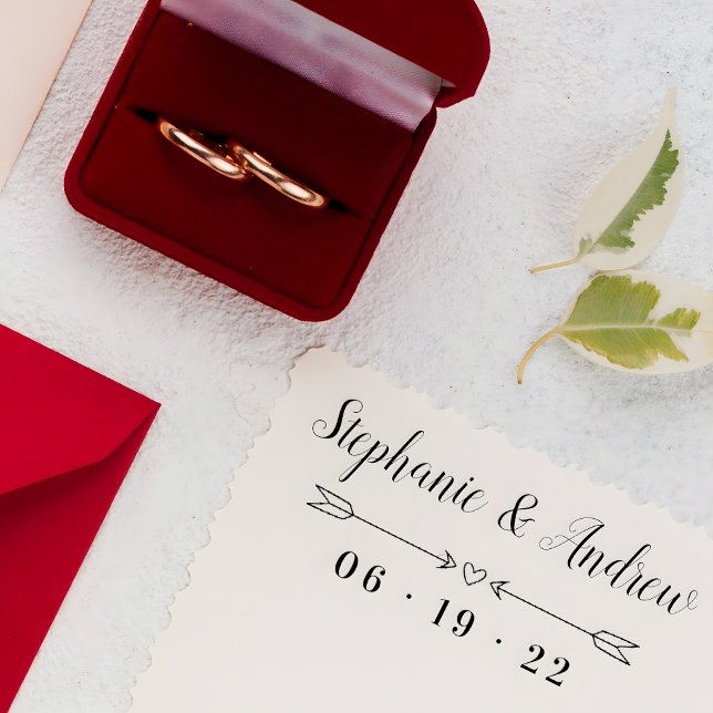 Tampons Encreurs Noms simples du coeur et des flèches Date du Maria (Créateur téléchargé)
