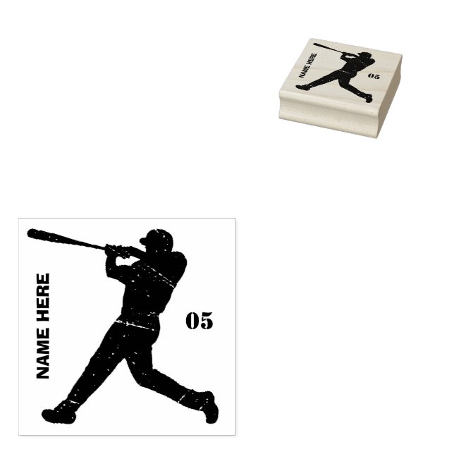 Tampons Encreurs Numéro de nom personnalisé Baseball (Tamponné)