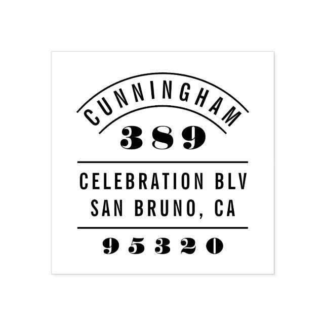 Tampons Encreurs Numéros gras Typographie rétro Adresse de retour (Impression)