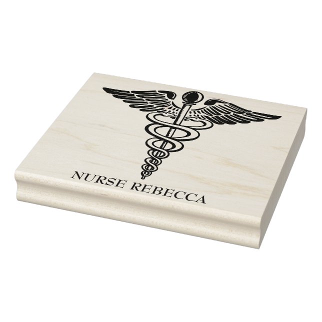 Tampons Encreurs Nurse Caduceus Nom du monogramme (Tampon)