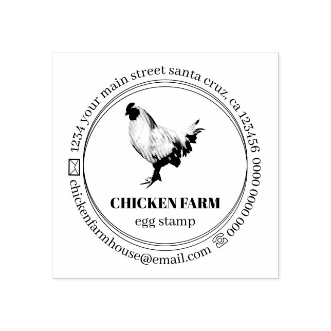 Tampons Encreurs Oeuf de poulet Ferme rustique (Impression)