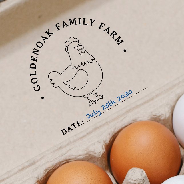 Tampons Encreurs OEufs de poulet à date simple Ferme d'oeufs person (Créateur téléchargé)