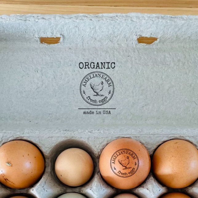 Tampons Encreurs OEufs Frais Bio Logo d'entreprise Personnalisé (Créateur téléchargé)