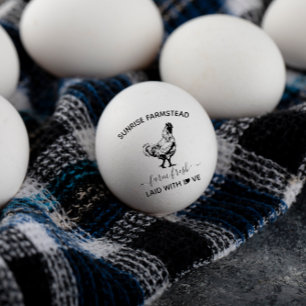 Tampons Encreurs Oeufs frais de ferme   Drôle Timbre d'oeuf Monogra