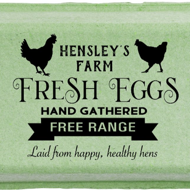 Tampons Encreurs OEufs frais de ferme personnalisés Carton Stamp He (Créateur téléchargé)