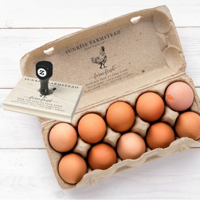 Tampons Encreurs Oeufs frais de ferme | Timbre en carton d'oeuf mon (Créateur téléchargé)