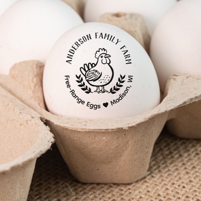 Tampons Encreurs Oeufs frais personnalisés Famille Agritourisme Pou (Créateur téléchargé)