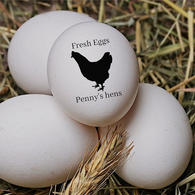 Tampons Encreurs Oeufs frais Votre nom Poulet noir Hen Oeuf Timbre (Créateur téléchargé)