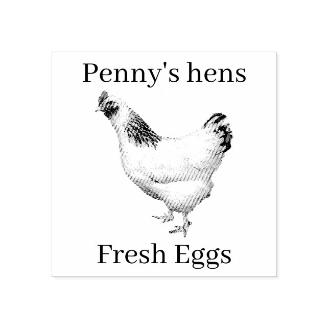 Tampons Encreurs OEufs frais Votre nom Poulets V2 Timbre oeufs (Impression)