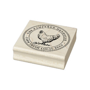 Tampons Encreurs Oeufs locaux frais de ferme Timbre de Hen Vintage