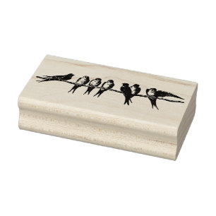 Tampons Encreurs Oiseaux sur un timbre en caoutchouc vintage d'art