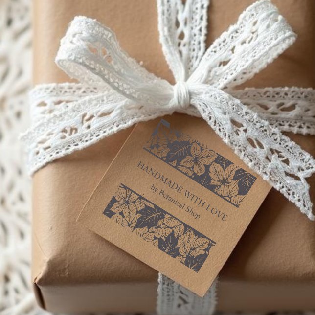 Tampons Encreurs Overlapping Leaves Chic Nature Handmade Business (Overlapping Leaves Pattern for Elegant Nature Handmade Business Rubber Stamps.)