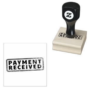 Tampons Encreurs PAIEMENT REÇU Logo Rectangulaire Sceau Noir Jet