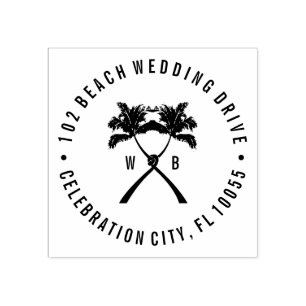 Tampons Encreurs Palmiers noués Destination Tropicale Mariage