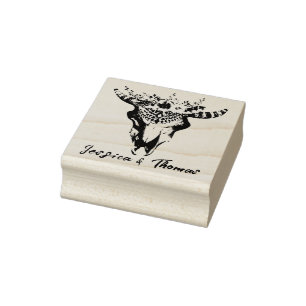 Tampons Encreurs Papeterie Mariage Couples Personnalisé Boho-Chic