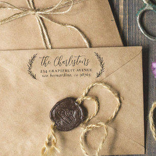 Tampons Encreurs Papier à en-tête de famille calligraphié avec feui