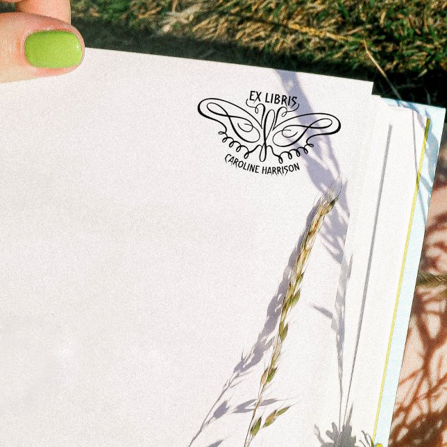 Tampons Encreurs Papillon d'art en ligne moderne Ex Libris Livre  (Créateur téléchargé)