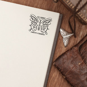 Tampons Encreurs Papillon Moderne Ex Libris Livre