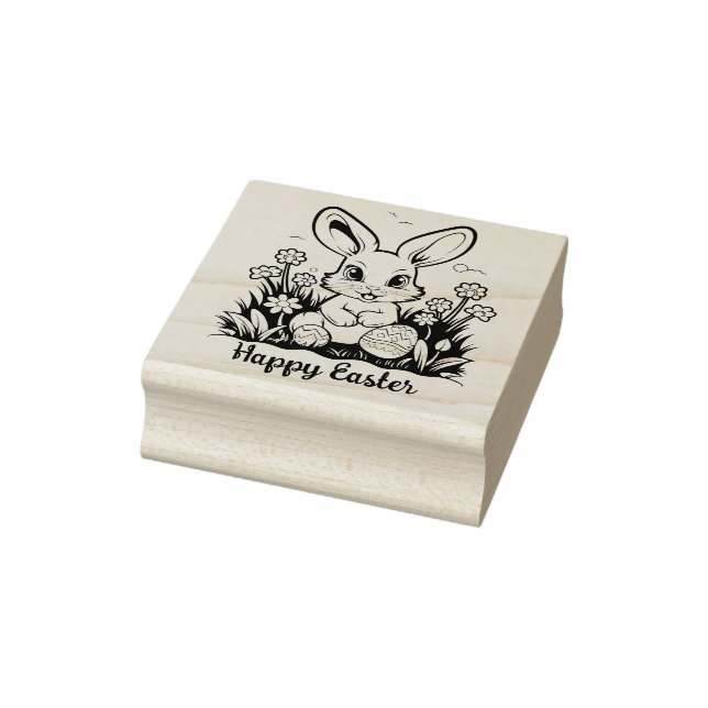 Tampons Encreurs 🐰 Pâques joyeuses avec lapin de Pâques et texte (Tampon)