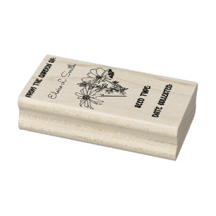 Tampons Encreurs Paquet de semences avec fleurs, Timbre d'art en bo