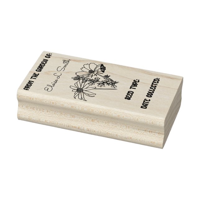 Tampons Encreurs Paquet de semences avec fleurs, Timbre d'art en bo (Tampon)