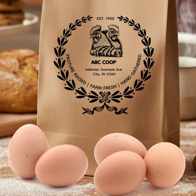 Tampons Encreurs Pâturage vintage Élevé OEuf de poulet Élevé Timbre (Créateur téléchargé)