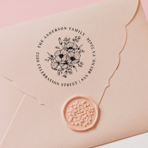 Tampons Encreurs Pavot de Californie Nom et adresse de retour per